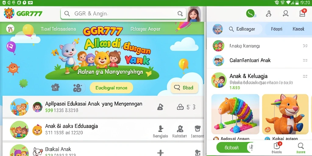 Antarmuka interaktif GGR777 untuk belajar sambil bermain.
