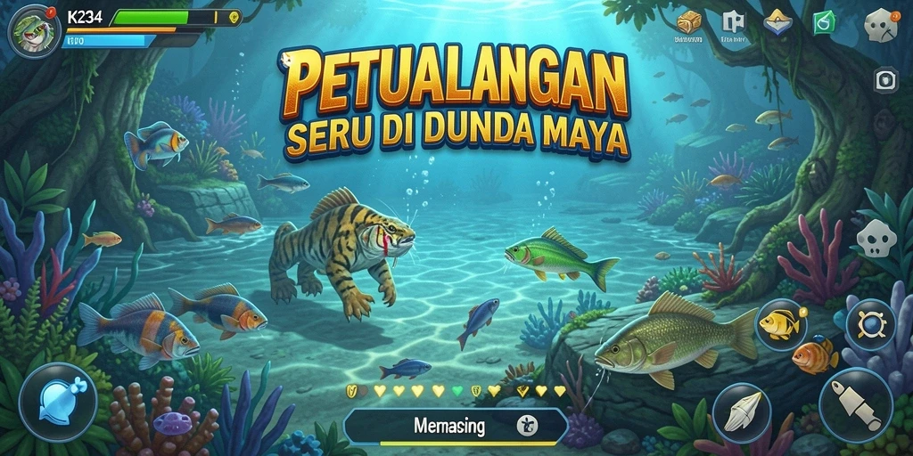 Tampilan antarmuka game K234 yang menarik dan intuitif untuk memancing.