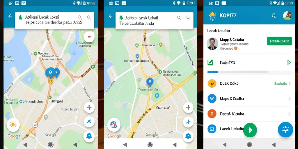 Antarmuka KOPI77 menampilkan fungsi pelacakan lokasi yang jelas.
