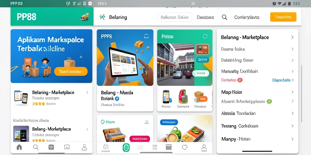 Tampilan antarmuka utama PP88 dengan berbagai pilihan produk menarik.