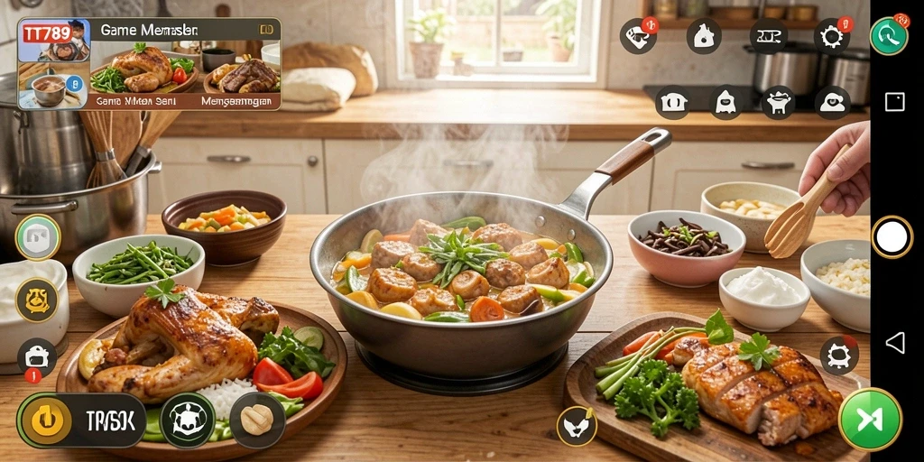 Tampilan antarmuka game Memasak TT789 yang interaktif.