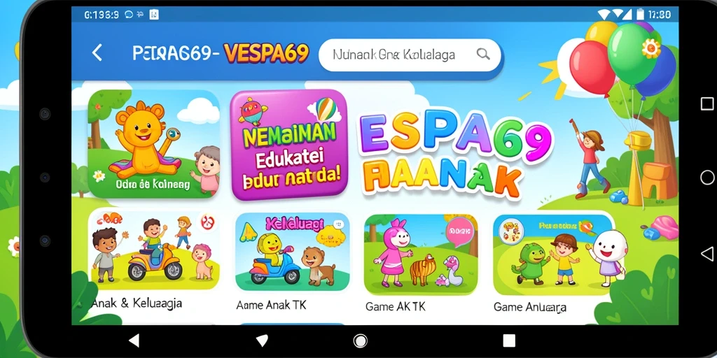 Tampilan antarmuka VESPA69 yang menarik dan ramah anak.